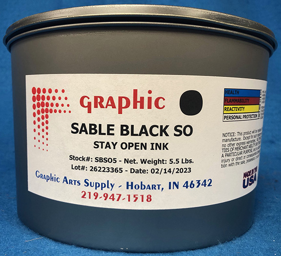 (image for) Sable Black SO Stay Open Ink 5.5 Lb. Vacuum Packed Can